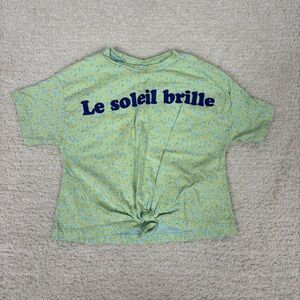 Zara Top Toddler Girls12-18‎ Months Green Dainty Floral Le Soleil Brille Cotton